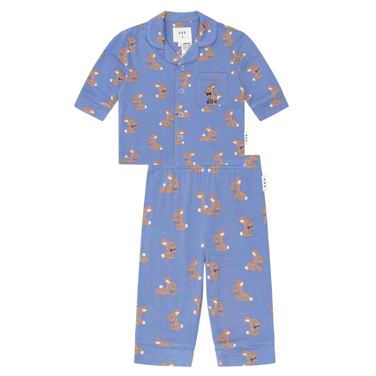 Huxbaby Vintage Blue Bunny Pj Set 3-8Y